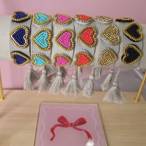 Colorful Beaded Heart Bracelets